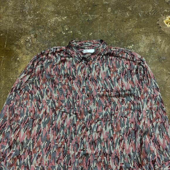 Pari Passu Retro Multicolor Oversized Blouse Button Up Top Women's 6 - Picture 2 of 9